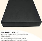 golden state art, drop front archival storage box showing dimensions