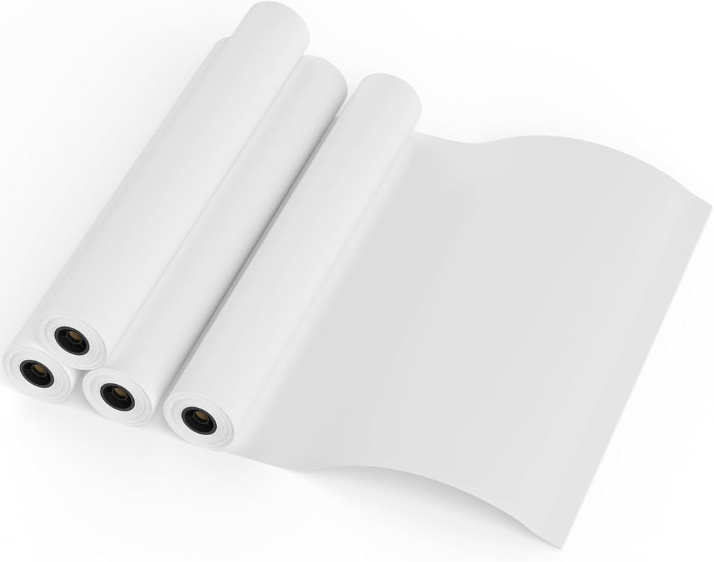 FungLam Plotter Paper 36 x 150-4 Rolls Wide Format Paper 36 In x 150 Ft, 20lb CAD Bond Rolls on 2" Core for CAD Printing on Wide Format Ink Jet Printers