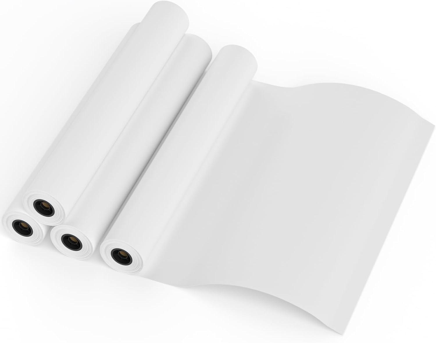FungLam Plotter Paper 36 x 150-4 Rolls Wide Format Paper 36 In x 150 Ft, 20lb CAD Bond Rolls on 2" Core for CAD Printing on Wide Format Ink Jet Printers