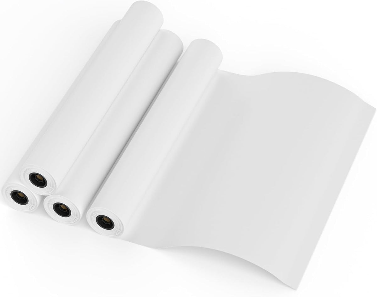 FungLam Wide Format Paper, 24 in x 150 ft Plotter Paper, 4 Rolls CAD Bond Rolls