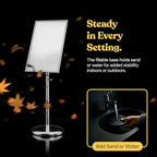 t-sign adjustable pedestal sign holder poster stand, side view