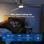 depuley 52-inch ceiling fans with lights: black 3, front angle view