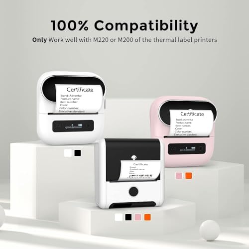 Phomemo 3 Roll 2.36"x 1.57" Thermal Sticker Label, 180 Labels/Roll | Compatible with M220,M250,M260,M200,M221 Printer,Strong Permanent Adhesive,for Customer Mailer,Address,Business Letter