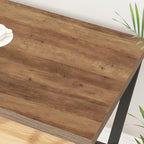 47 Inch Computer Desk, Home Office Desk for Writing Study Rustic Oak | Industrial Wood Metal Executive Work Study Desk, Modern Simple PC Gaming Computer Table for Study Workstation