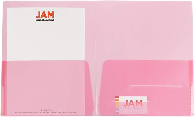 JAM PAPER Plastic Light Weight Flexible Two Pocket Presentation Folders - Image 3