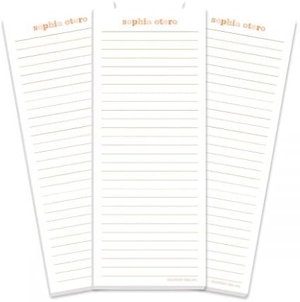 Current Personalized Tangerine Color Wash Lined Shopping List Pads -Set of 3 by Current