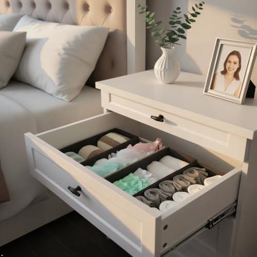 Bructhun Sock Drawer Organizer 9 Pack - Collapsible Fabric Storage Bins for U...