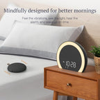 anjank super loud alarm clock with wireless bed shown in use