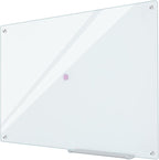 Dry Erase Boards Glass Whiteboard Magnetic 3'x 2' Frameless by Lilypan