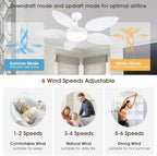 phorus 52" white tropical outdoor palm leaf ceiling, close-up detail