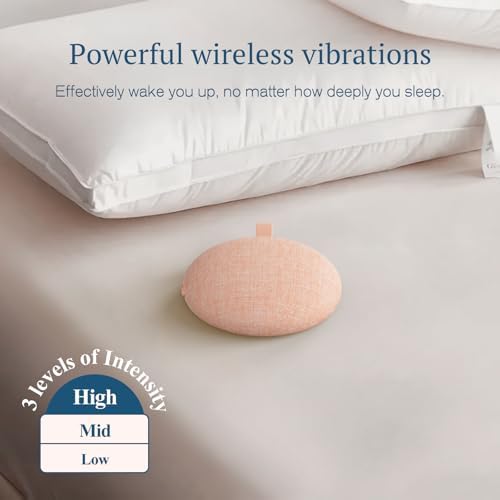anjank loud alarm clock with wireless bed shaker, close-up detail