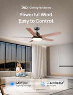 dreo smart ceiling fan with lights, 52 inch shown in use