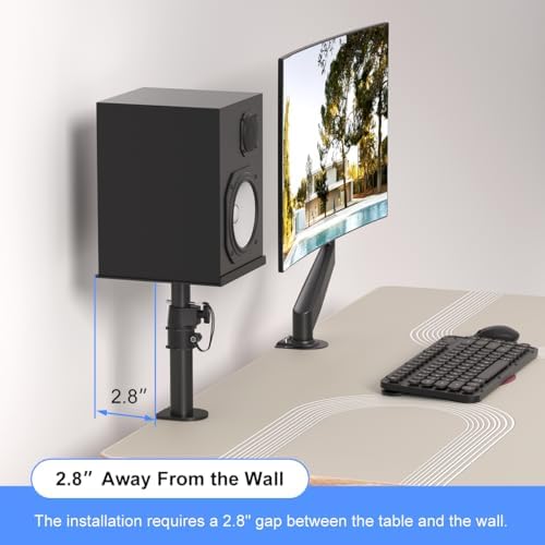 suptek Clamp-on Speaker Stand Desk Mount Set, Height Adjustment, Tilt, Swivel...
