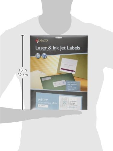MACO Laser/Ink Jet White Return Address Labels, 1/2" x 1-3/4", 80 per Sheet - Image 8