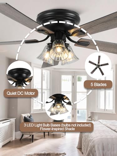 52 inch vintage flush mount ceiling fan with, package contents