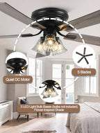 52 inch vintage flush mount ceiling fan with, package contents