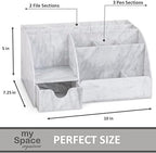 my space organizers marble desk organizer for office, side view