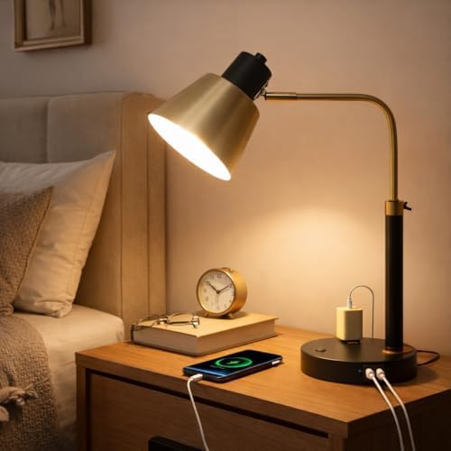 adjustable desk lamp with dual usb-c/a & ac, package contents