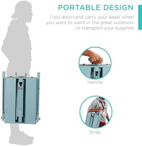 best choice products art easel for painting, portable showing dimensions