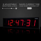 ivation oversized digital wall clock with large led, side view