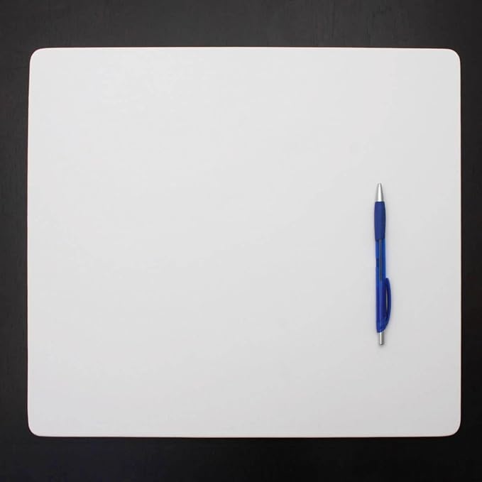 Dacasso 17" x 14" White Leatherette Luxury Conference Table Pad - Image 3