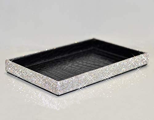 TISHAA Bling Decorative Tray Holder – Makeup Cosmetic Jewelry Ring Key Displa...