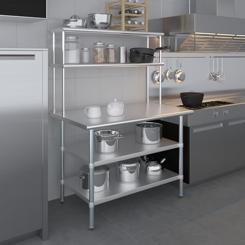 Amgood Stainless Steel Work Table with 2 Shelves | 30" x 48" Table ...