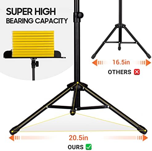 CAHAYA Sheet Music Stand Dual-use Convert to Desktop Stand Adjustable Black