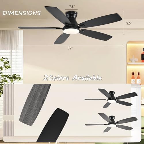 jsaitee ceiling fans with lights, 52 inch low, package contents