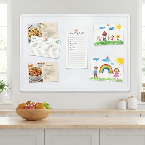 AKTOP Foldable Felt Bulletin Board for Wall, 24x36 inches, White