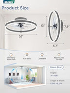 lediary ceiling fans with lights and remote, 20'', package contents