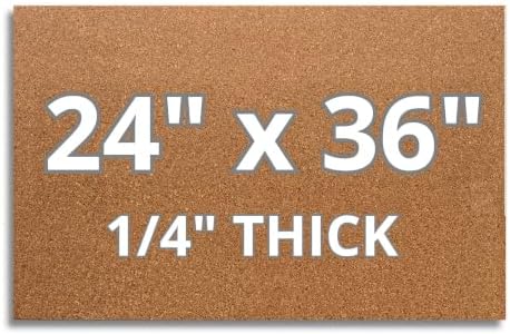 Manton Cork 24" x 36" x 1/4" Thick Cork Sheets (2-Pack) with A...