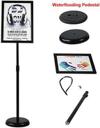 t-sign adjustable heavy duty pedestal sign holder floor on a desk or shelf