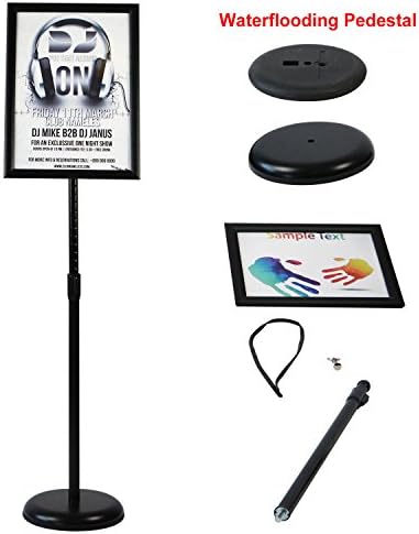 t-sign adjustable heavy duty pedestal sign holder floor on a desk or shelf