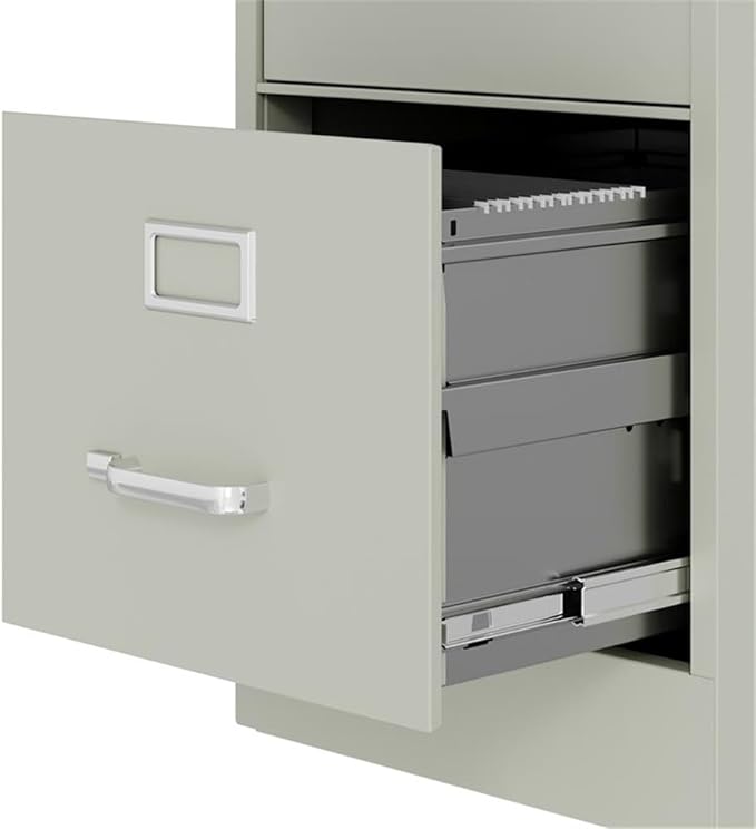 Scranton & Co 4-Drawer 22" Deep Letter Filing Cabinet in Black, Office - Image 3