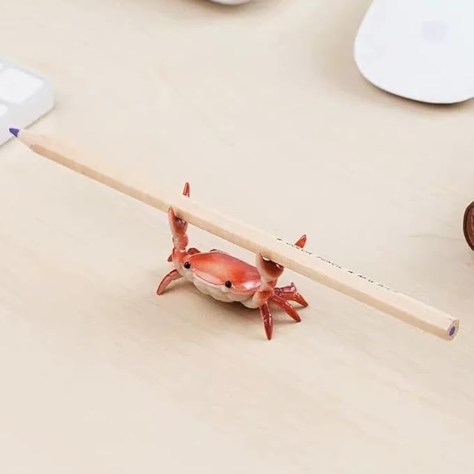 Crab Pen Holder for Desk, Cute Multifunctional Weightlifting Desk Crab Pencil - Image 4