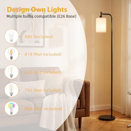 Ziisee 64" Floor Lamp with Remote Control, Dimmable Tall Standing Lamps ...