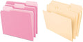 Pendaflex Letter Size File Folders Bundle - Pink Two-Tone 100 Count & Manila Classic 100 Count (152 1/3 PIN & 65213)