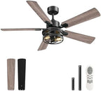 52 inch farmhouse ceiling fan with lights and, front angle view
