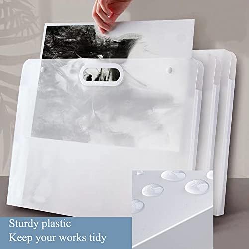 plastic art portfolio, large art portfolio with handles,waterproof shown in use