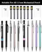 Lifreer 1.3mm Unbreakable Pencil Refills, 2 Premium Erasers, Long Lasting HB - Image 3