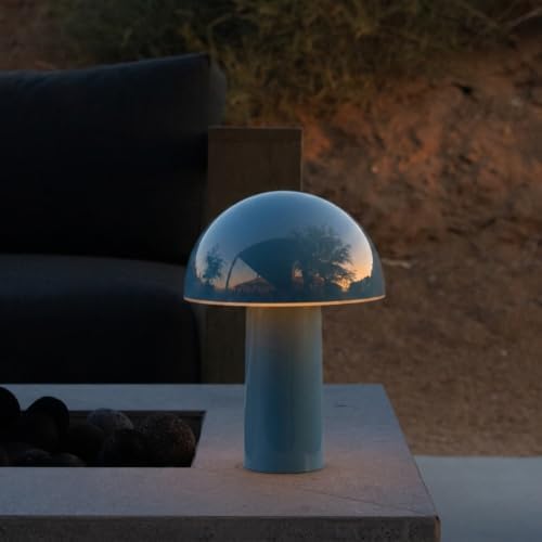 Brightech Celia Small Lamp – 10" Touch-Controlled Mushroom Table Lamp, C...