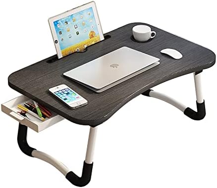 Laptop Bed Desk, Foldable Lap Desk with Storage Drawer, Cup and Phone Holder,...