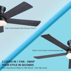ayaoty ceiling fans with lights - 48" black, package contents
