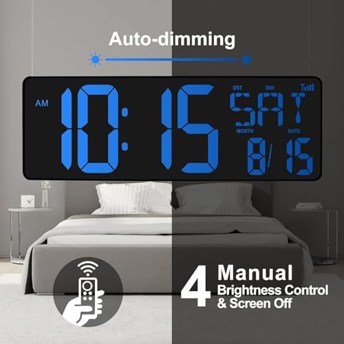xrexs 16.5 in large digital wall clock wifi, package contents