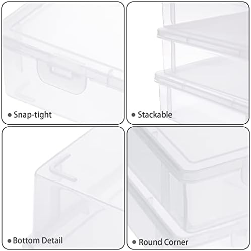 btsky clear plastic storage box with flap lid,4 showing dimensions