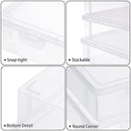 btsky clear plastic storage box with flap lid,4 showing dimensions