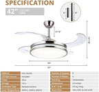 sterren retractable ceiling fans with lights,42 inch modern, package contents