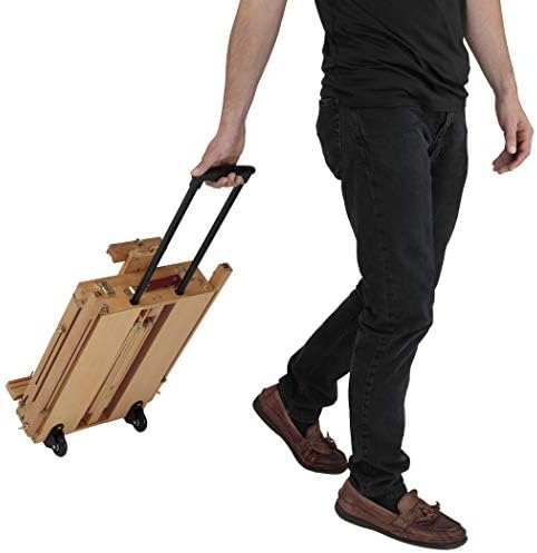 creative mark monet wooden french walnut color easel, side view