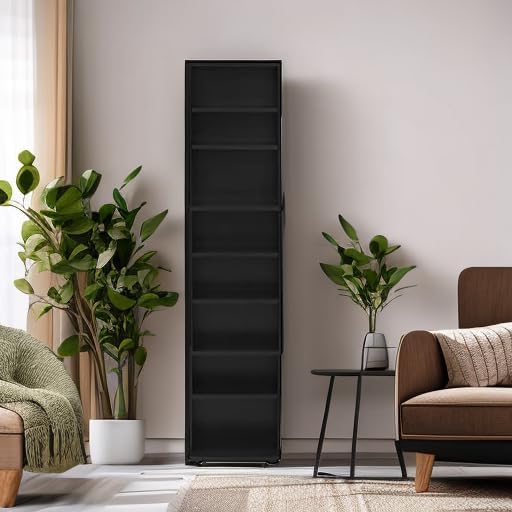 Furinno JAYA DVD Shelf, 8-Tier Tall Narrow CD Rack, Media Shelf - Image 6